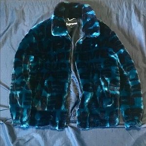 SUPREME FAUX FUR REPEATER BOMBER JACKET DARK TEAL SIZE SMALL